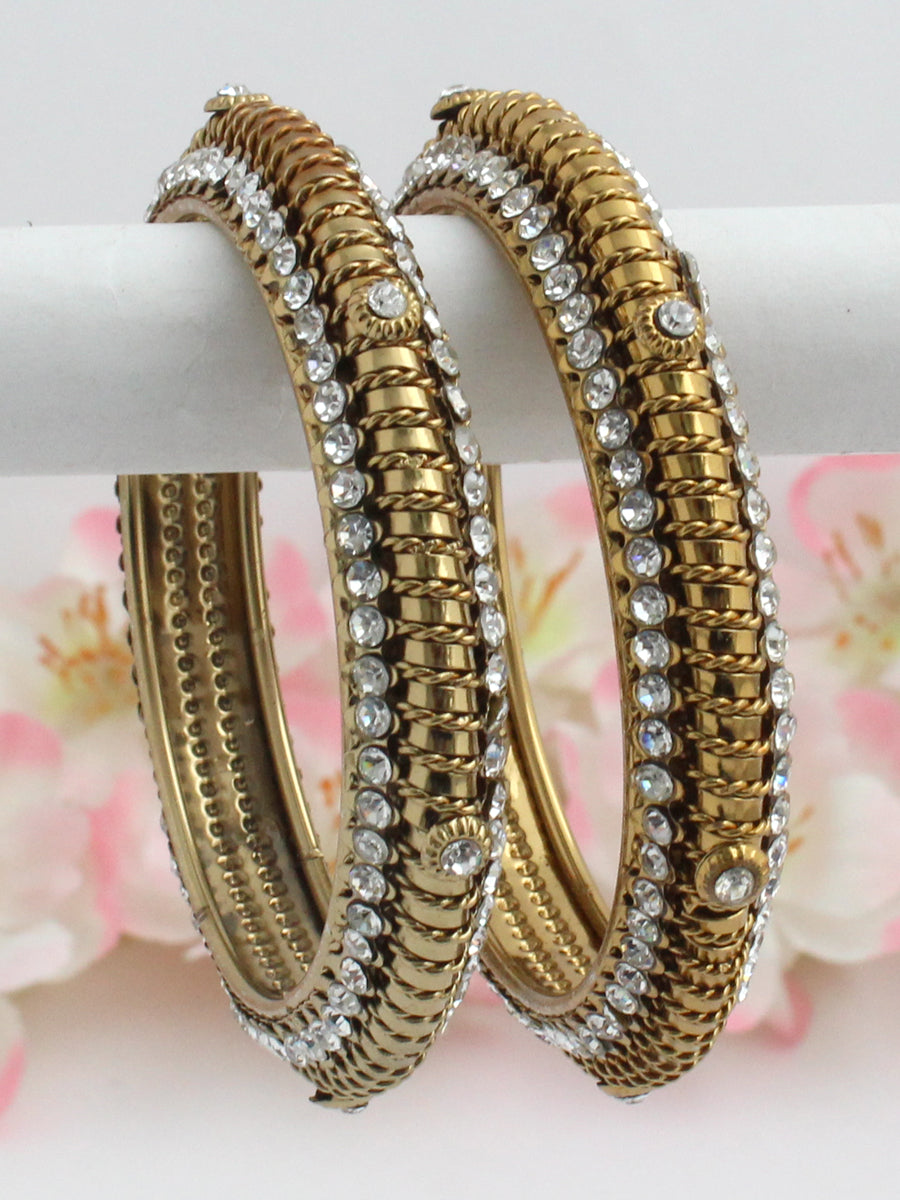 Jeesha Bangle Set-Antique Gold