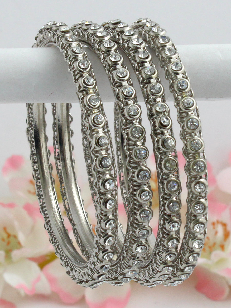 Diamond bangle,Pure Silver Jewelry Indian ,polki bangles,Indian bangle –  Nihira
