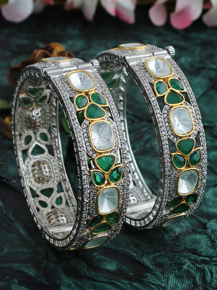 Buy Polki Bangle, Polki Diamond Bracelet, 925 Sterling Silver Polki Diamond  Bangle, Ruby & Emerald Gems Victorian Jewelry Halloween Bangle. Online in  India - Etsy