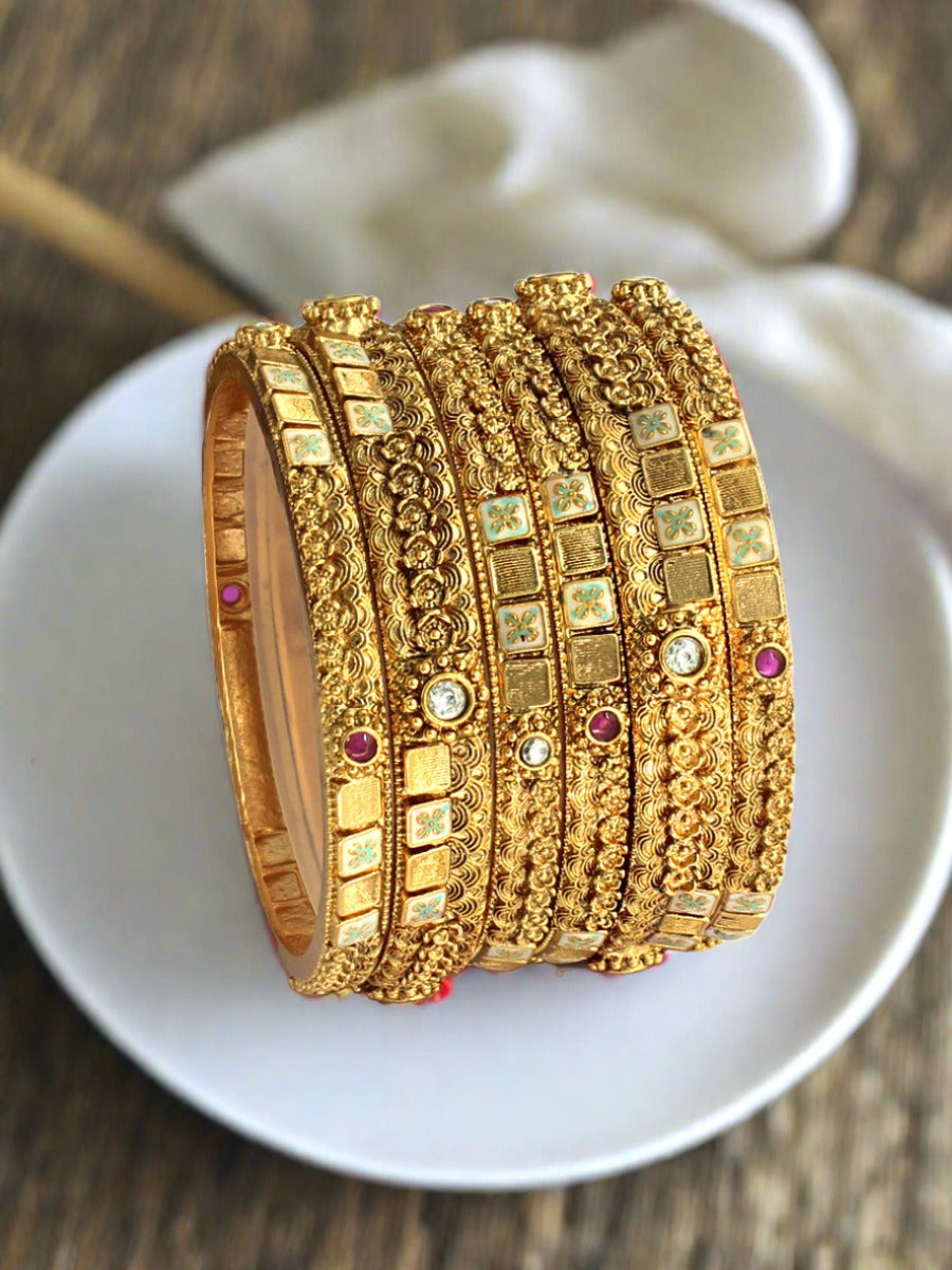 Cute Ruby Bangles - South India Jewels