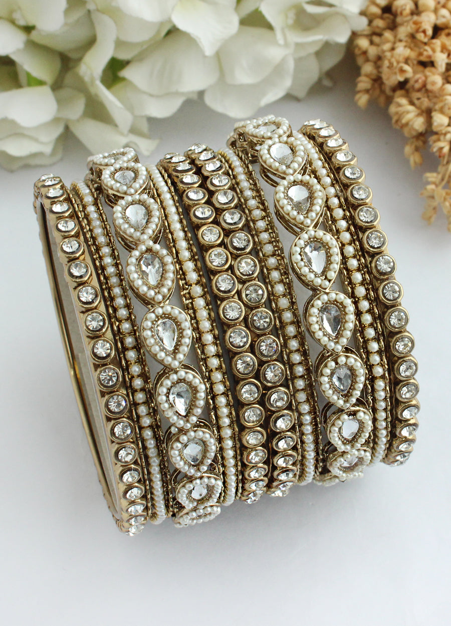 Avisha Bangle Set-White