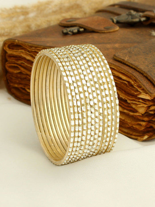 Chamak Bangle Set-Antique Gold