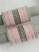Ishrat Bridal Choora Bangle Set
-Pastel Pink 
