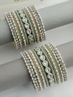 Amisha Bangle Set / Stack-pastel pink / mint green