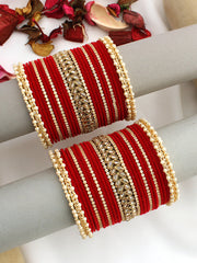 Riffat Bangle Set / Stack-Red
