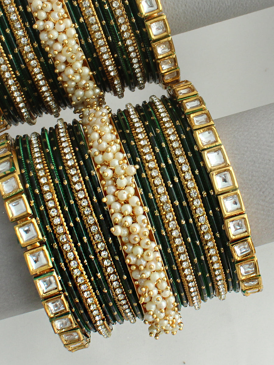 Aarohi Bangle set / Stack-Green