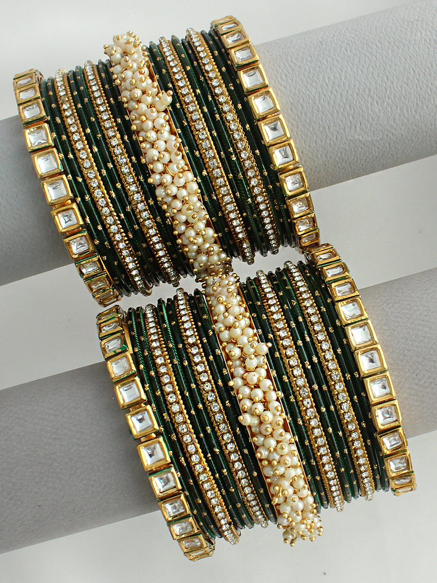 Aarohi Bangle set / Stack-Green 