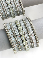 Laiba Bangle Set / Stack-Silver