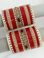 Pravya Bridal Choora Bangle Set-Maroon