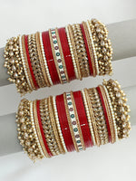 Jaanvi Bridal Choora Bangle Set-maroon