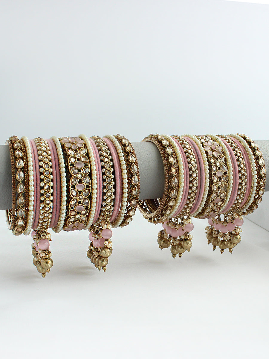 Sitashi Bangle Set / Stack-Pastel Pink
