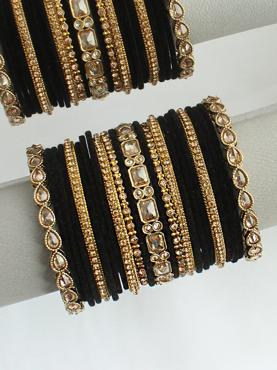 Neha Bangle Set / Stack-Black