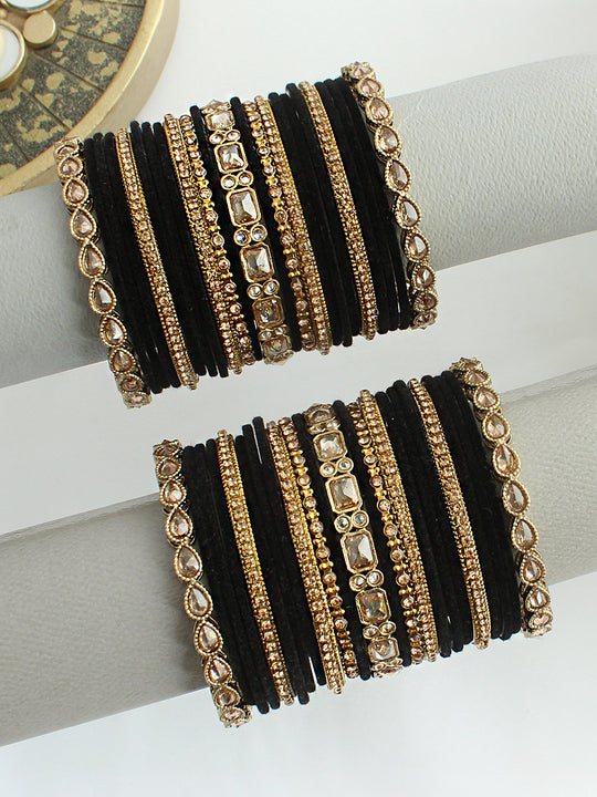 Neha Bangle Set / Stack-Black