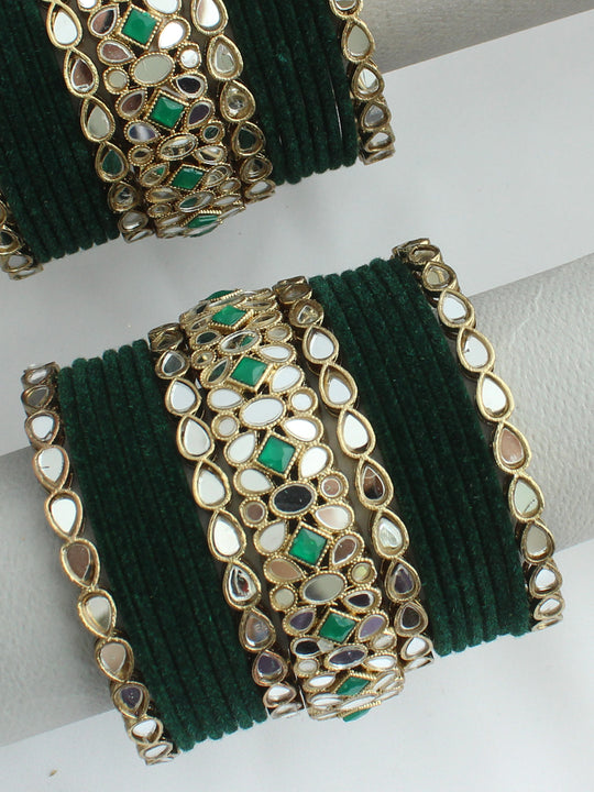 Aruni Bangle Set / Stack-Green
