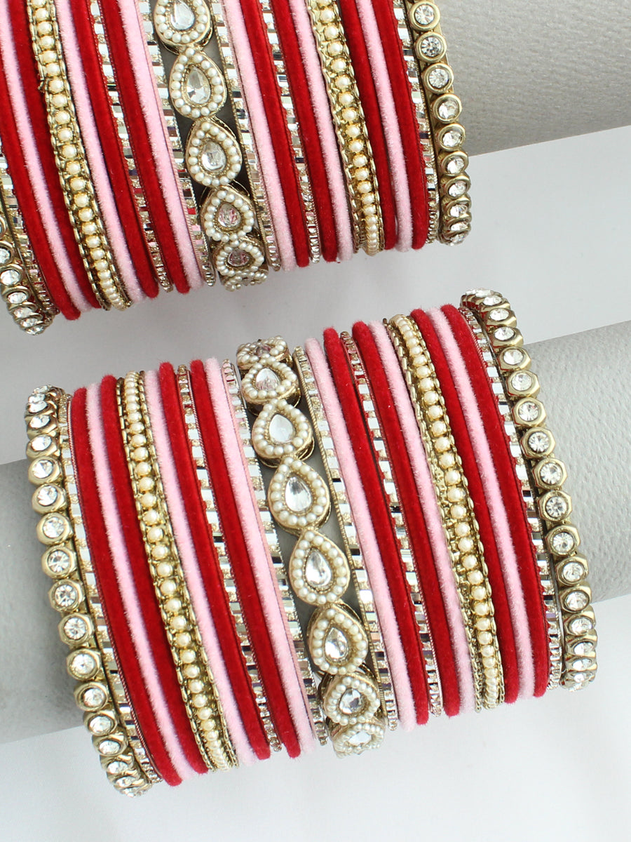 Tishya Bangle Set / Stack-Pink