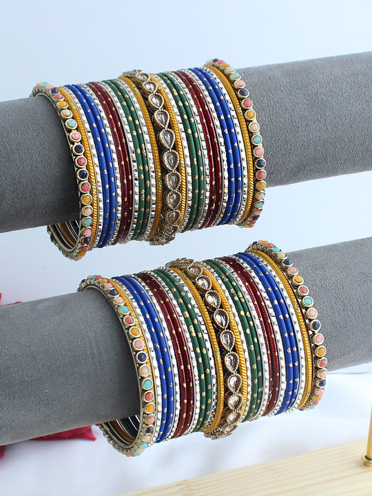 Amrita Bangle Set / Stack-Multicolor