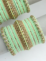 Aastha Bangle Set / Stack-Mint Green 