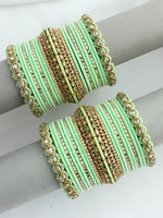 Aastha Bangle Set / Stack-Mint Green 