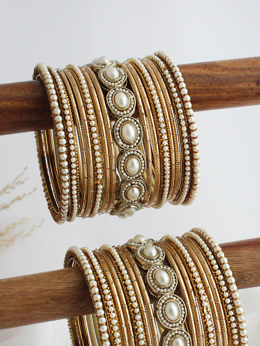Urvika Bangle Set-Gold