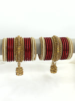 Shagun Bangle Set / Stack-Maroon