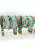 Upasna Bangle Set/ Stack-Turquoise