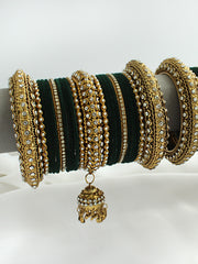 Mahika Bangle Set / Stack- Green
