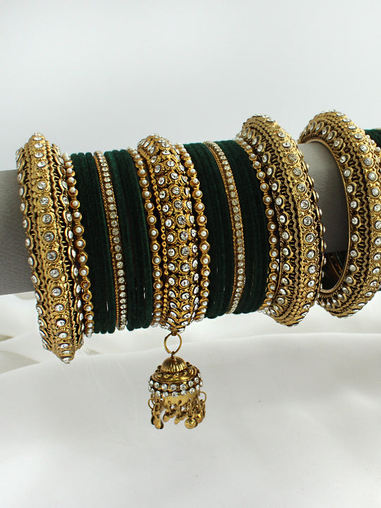 Mahika Bangle Set / Stack- Green
