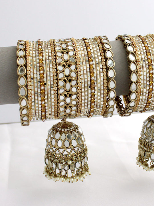 Manika Bangle Set / Stack- Antique Gold