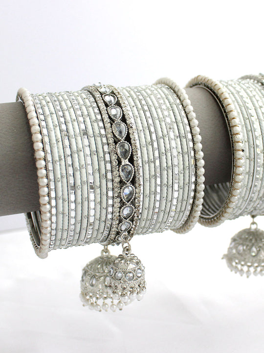 Ayana Bangle Set / Stack-White