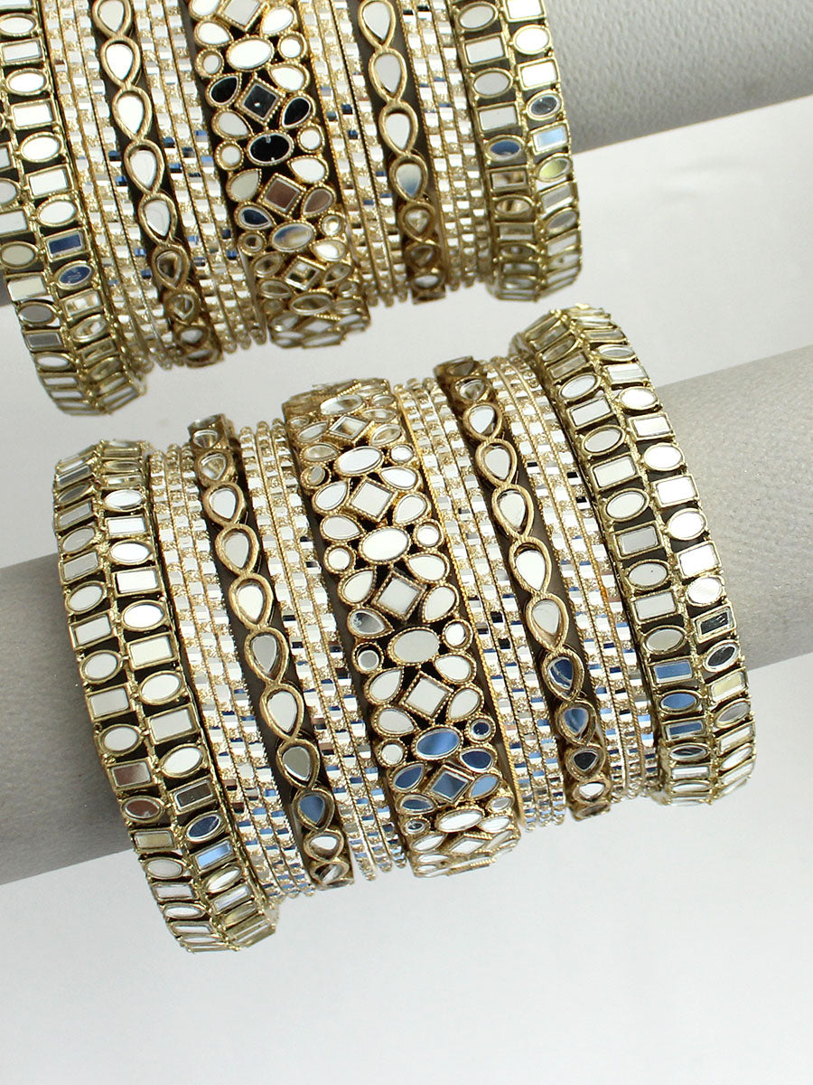 Tavishi Bangle Set / Stack -Antique Gold