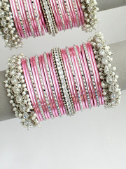 Ruveena Bangle Set / Stack-Pink