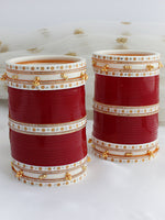 Prisha Bridal Choora Bangle Set-maroon