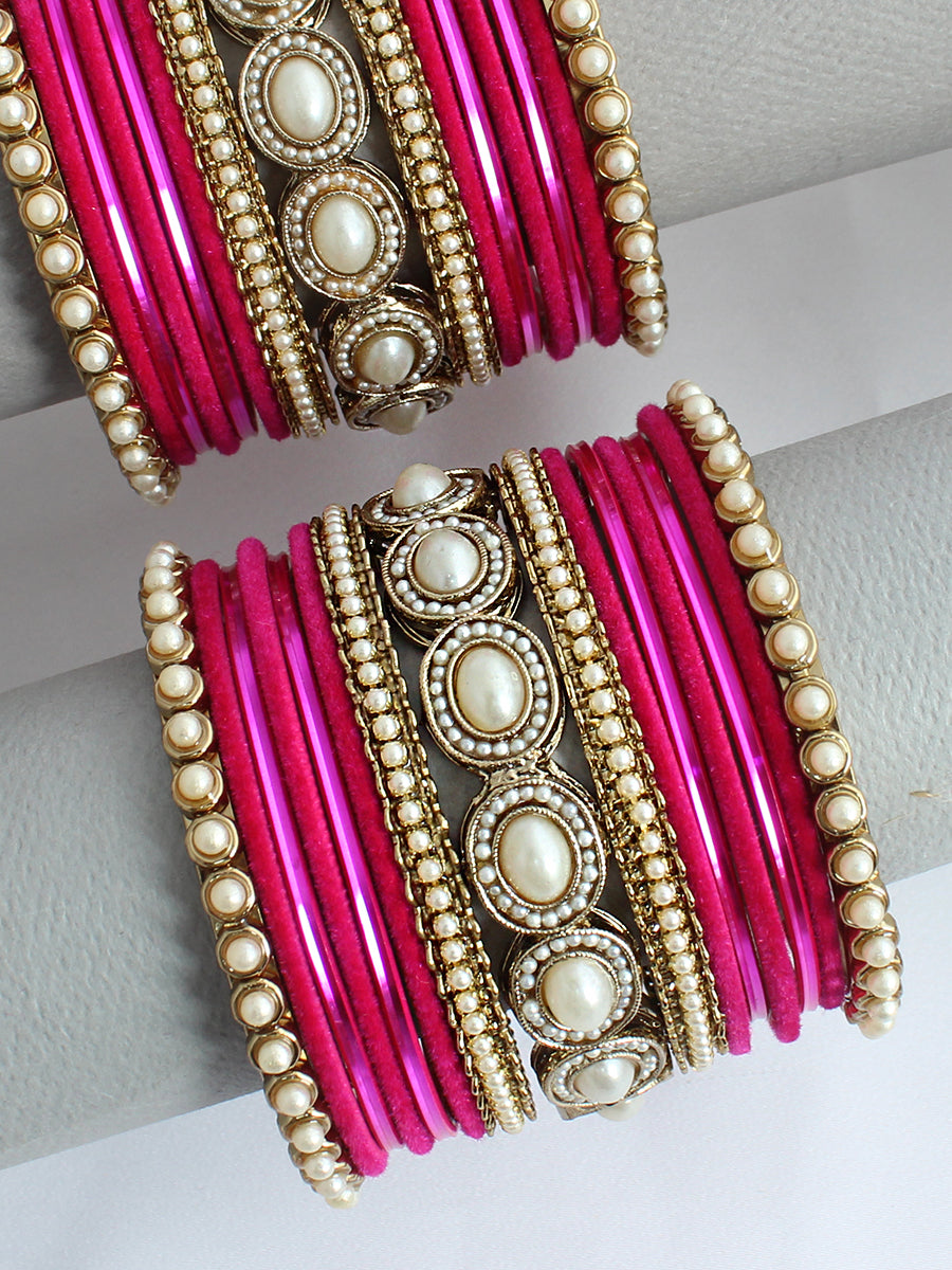 Anaviya Bangle Set / Stack-Hot Pink