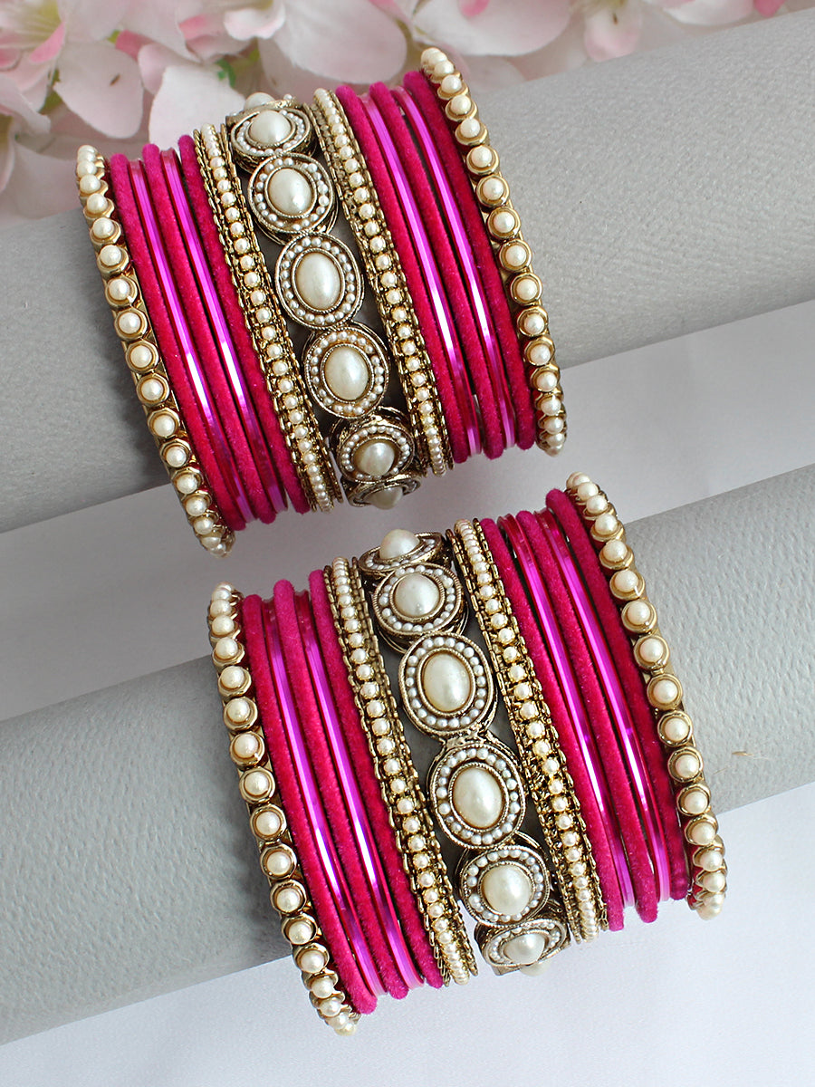 Anaviya Bangle Set / Stack-Hot Pink