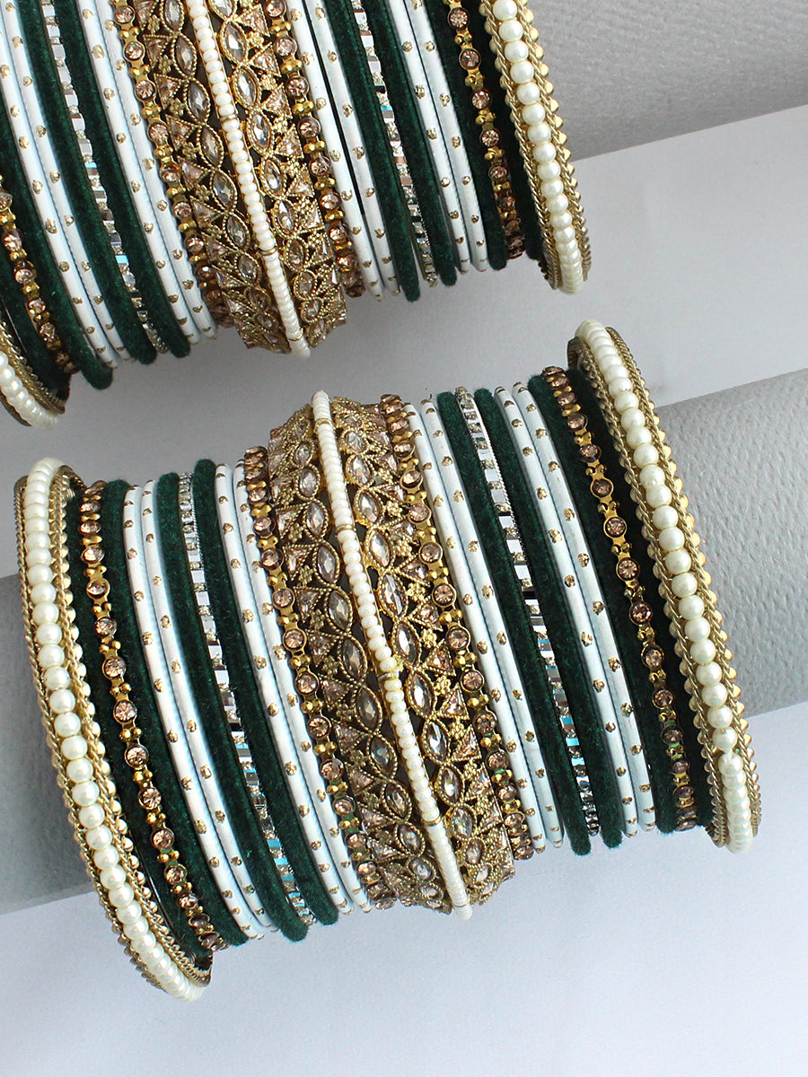 Maham Bangle Set / Stack-Green