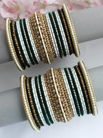 Maham Bangle Set / Stack-Green