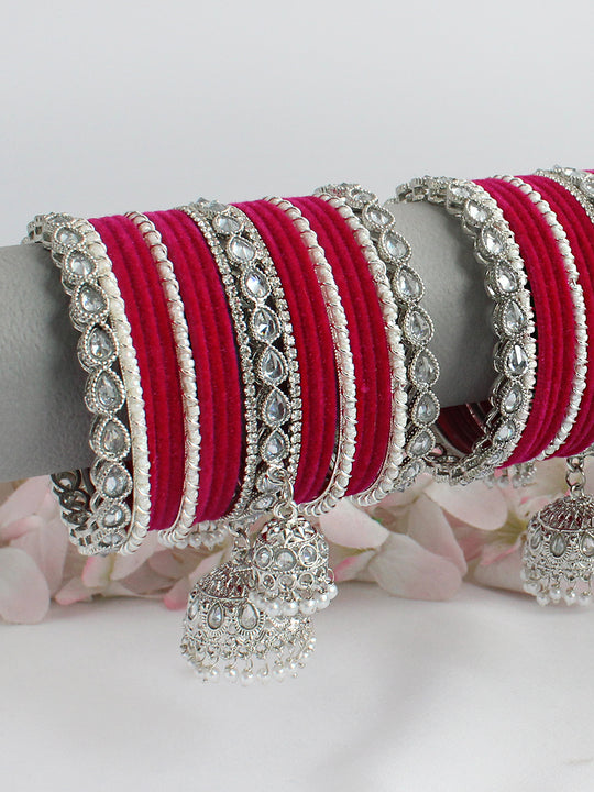 Haniya Bangle Set / Stack-Hot Pink