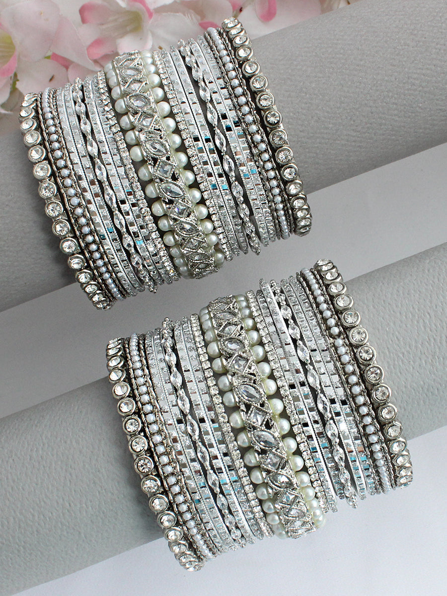 Yasmin Bangle set-Silver