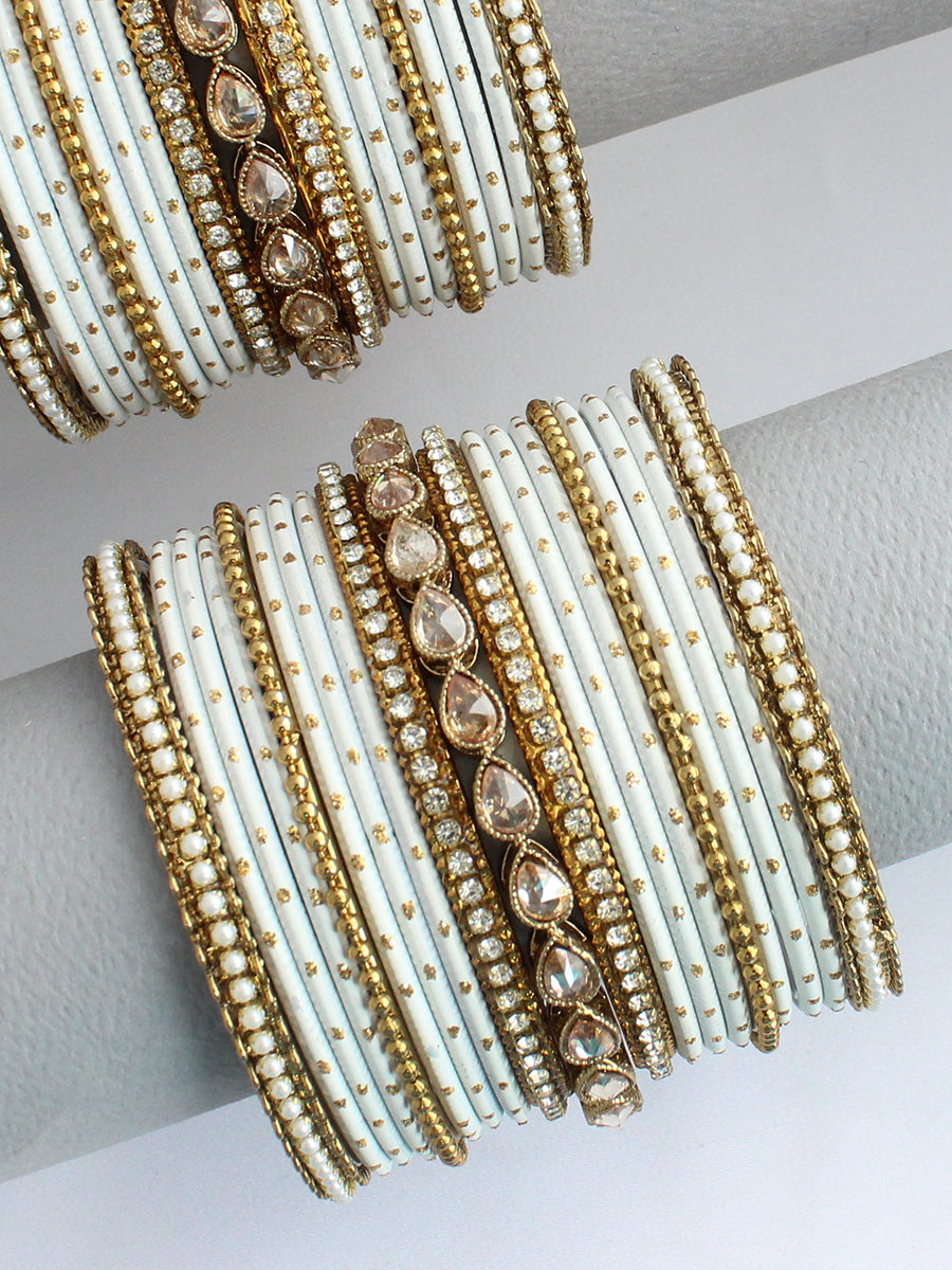 Zahra Bangle set-White 