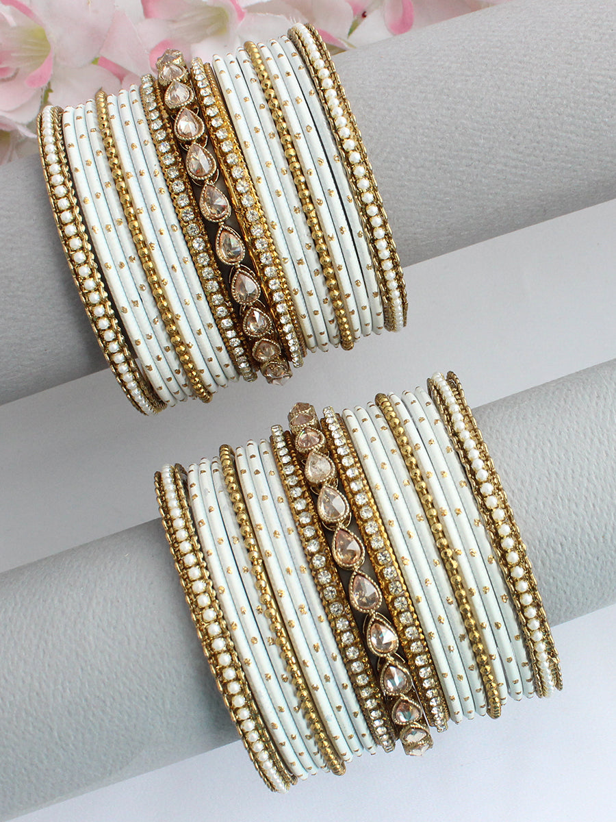 Zahra Bangle set-White 