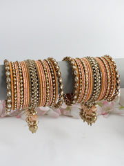 Vidhika Bangle Set / Stack-Peach