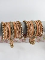 Vidhika Bangle Set / Stack-Peach