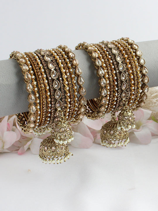 Sharanya Bangle Set/ Stack-Gold
