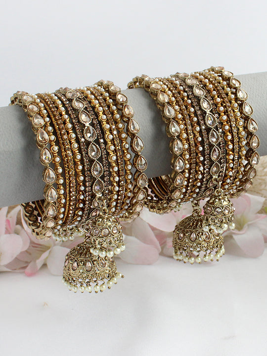 Sharanya Bangle Set/ Stack-Gold 