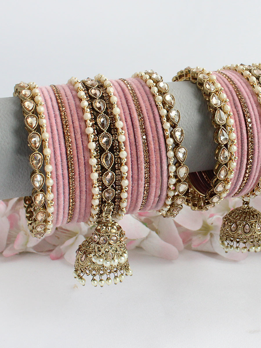 Navisha Bangle Set / Stack-Pastel Pink