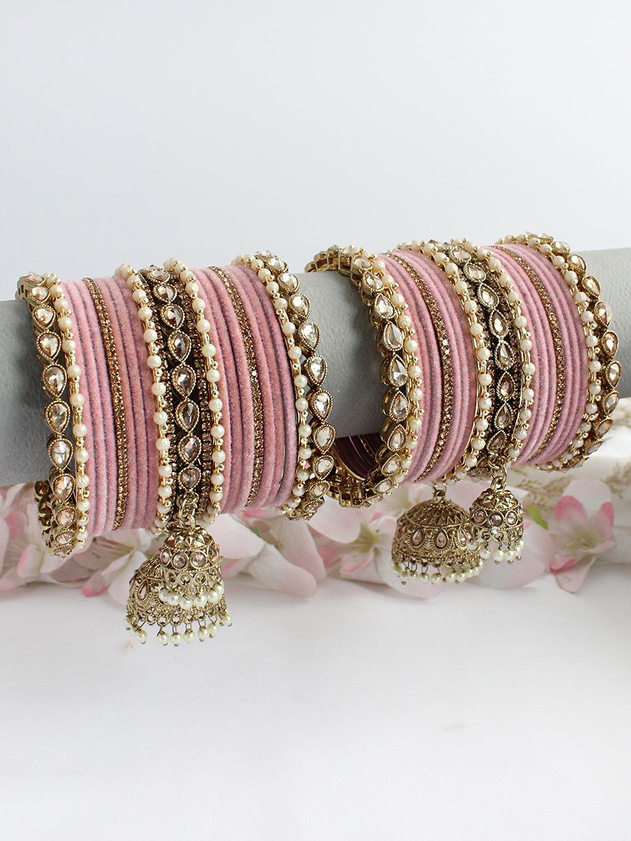 Navisha Bangle Set / Stack-Pastel Pink