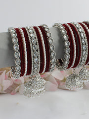 Malishka Bangle Set / Stack-Maroon