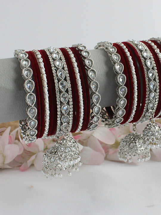 Malishka Bangle Set / Stack-Maroon