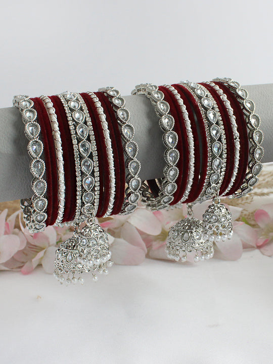 Malishka Bangle Set / Stack-Maroon