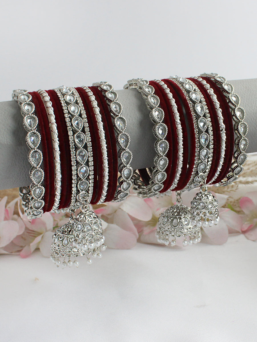 Malishka Bangle Set / Stack-Maroon